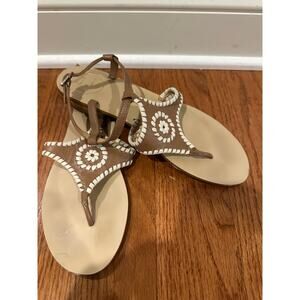 Jack Rogers size 8.5 Brown and white Maci sandals